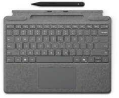 Microsoft Surface Pro 8/9/X 13" dėklas su klaviatūra ir rašikliu, Šiaurės šalių išdėstymas, platinos spalvos