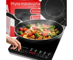 Mikrobangų krosnelė RTO Indukcinė kaitlentė jeden palnik, elektrinė mobili 2000w kuchenka 5 funkcji o210-1