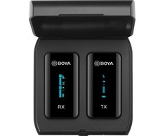 BOYA mikrofono belaidės sistemos rinkinys, 2,4 GHz, itin kompaktiškas, vaizdo įrašas, YouTube, tiesioginė transliacija, interviu, įrašas Juodas EU
