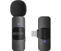 Mikrofonas BOYA BY-V1 V2.0 belaidis 2.4GHz - juoda