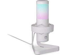 Endorfy AXIS Streaming baltas kondensatorinis mikrofonas su laidu + laikiklis | USB