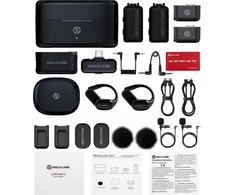 Mikrofonas Hollyland LARK MAX 2 Ultimate Combo su OWS monitorius ausinės + Camera RX + USB-C RX microphone system
