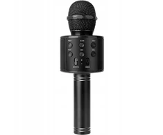 Mikrofonas Maxy Mikrofonas karaoke su głośnikiem pašvietimas RGB juoda