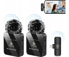 Mikrofonas Puluz 2x Wireless Lavalier mikrofonas skirtas iPhone Lightning / Puluz PU647B