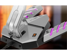 Mikrofonas Vertux Vertux Mikrofonas transliacijoms USB STREAMER-3 LED RGB mygtukas nutildymui Pilkas