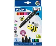 Milan Bicolor flomasteriai 8 vnt - 16 spalvų MILAN