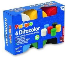 Dažai piešimui pirštais Primo, 6 spalv. x 50 g