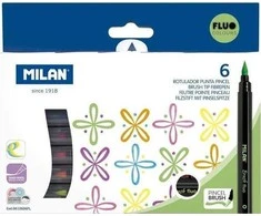 *Flomasteriai 6sp BRUSH FLUO 0612606FL MILAN 12/144