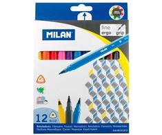 Milano flamastry trĂłjkÄ…tne 12 kolorĂłw