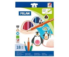 Trikampiai pieštukai 18 spalvų Milan
