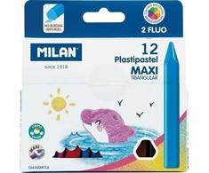 Plastipastel maxi žvakių pieštukai 12 spalvų Milan