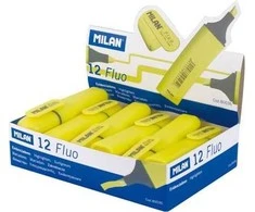 Milan Fluo paryškintuvas plokščias su nuožulniu antgaliu, geltonas 80036