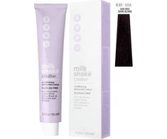 „Milk Shake Creative“ ilgalaikiai plaukų dažai be SLS/SLES, 6.616RA pelenų raudonos spalvos tamsiai blondinė, 100 ml