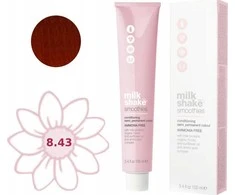 „Milk Shake Smoothies“ pusiau ilgalaikiai plaukų dažai be amoniako, 8.438CG, šviesiai vario spalvos auksinė blondinė, 100 ml