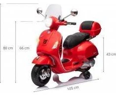 Milly Mally Elektrinis motoroleris Vespa GTS Super, Raudona