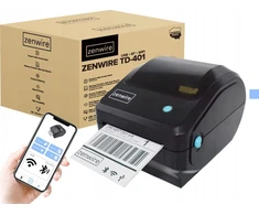 Mini terminis kurjerio etikečių spausdintuvas su lipnia plėvele, 100x150, USB, „Bluetooth“, „Wifi“, Zenwire TD-401