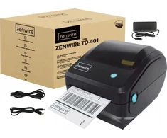 Mini terminis spausdintuvas lipnioms kurjerių etiketėms 100x150, laidinis, Zenwire, TD-401 USB