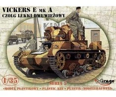 Mirage Modele „Mirage Vickers E Mk“ lenkiškas dvibokštis tankas – 1:35