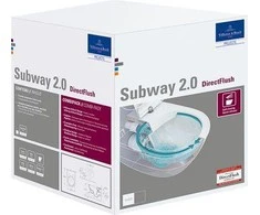Pakabinamas klozetas Villeroy &amp; Boch Subway 2 Direct Flush su slim Soft Close dangčiu ir CeramicPlus