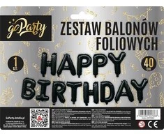 Mk Trade Juodos spalvos folijos balionų rinkinys su gimtadieniu
