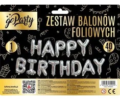 Mk Trade Su gimtadieniu Sidabrinių folijos balionų rinkinys