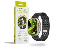 Mobile Origin magnetinis dirželis, juodas - AW Ultra 2/1 (49 mm) 9/8/7 (45 mm)/6/SE/5/4 (44 mm)/3/2/1 (42 mm)