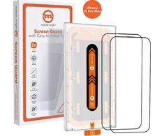 Mobile Origin Oranžinė ekrano apsauga iPhone 15 Pro Max su lengvu aplikatoriumi, 2 vnt.