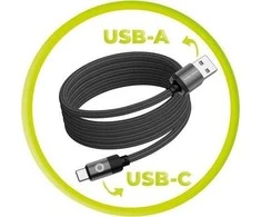 Mobile Origin Magnetinis patentuotas originalus kabelis USB-A į USB-C 1 m, juodas