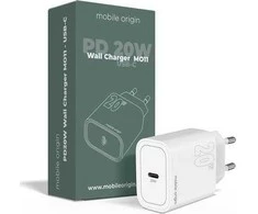 „Mobile Origin PD20W“ sieninis įkroviklis MO11, 1 USB-C