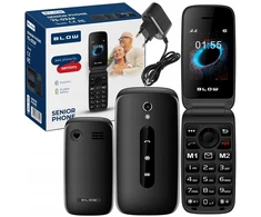 BLOW Juodas telefonas senjorams su atvartu S24