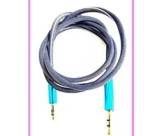 Mocco Textile Premium AUX Cable 3.5 mm -> 3.5 mm 1m Mėlyna
