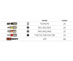 Modeco antgalių rinkinys 15 vnt 25mm adapteris MN-15-541