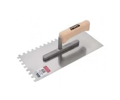 Modeco Nerūdijančio plieno dantyta mentele medžio rankena 280x130x8mm - MN-73-408