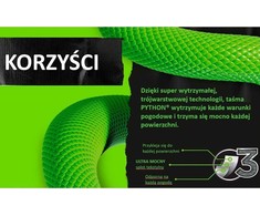 Taśma Trijų sluoksnių „Python“ remonto juosta, 9 m: 48 mm, juoda