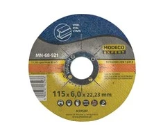 Modeco Išgaubtas šlifavimo diskas plieno šlifavimui 230x6x22,23mm 25vnt. - MN-68-925