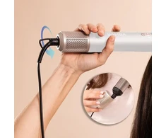 8 viename Cecotec Bamba CeramicCare AirGlam šampano spalvos plaukų suktukas ir džiovintuvas
