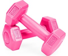 Fitneso hantelių rinkinys ModernHOME, rožinis, 2 x 0.5kg