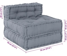 Modulinė sofa Pilka 70 x 70 x 56 cm audinys