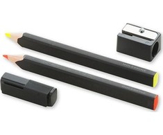 Moleskine 2 pieštukų rinkinys / Moleskine žymenys pagaminti iš kalkmedžio su temperamentu, oranžinės / geltonos spalvos