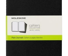 Užrašų knygutė Moleskine Cahier 13x21cm, baltais lapais, minkštu viršeliu, juodos spalvos
