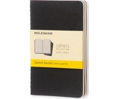 Užrašų knygutė Moleskine Cahier 9x14cm, langeliais, minkštu viršeliu, juodos spalvos