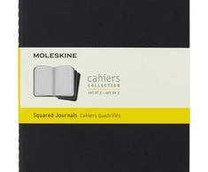Užrašų knygutė Moleskine Cahier 13x21cm, langeliais, minkštu viršeliu, juodos spalvos