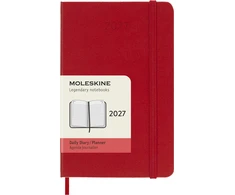 Moleskine Dieninis kalendorius 2027, 12M, P, 9x14cm, kietas viršelis, scarlet red (MS-9279431)
