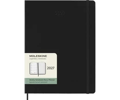 Moleskine savaitinis kalendorius 2027, 12M, XL, 19x25cm, kietas viršelis, juodas (MS-9279653)