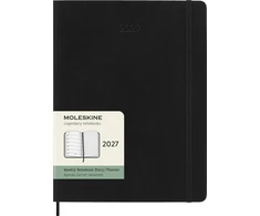 Moleskine savaitinis kalendorius 2027, 12M, XL, 19x25 cm, minkšti viršeliai, juodas (MS-9279660)