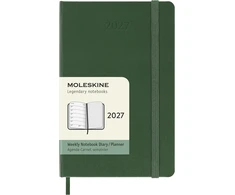 Moleskine savaitinis kalendorius 2027, 12M, P, 9x14 cm, kieti viršeliai, myrtle žalias (MS-9279967)