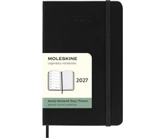 Kalendermärkmik Moleskine 2027 9x14cm, nädal, kõvad kaaned, must
