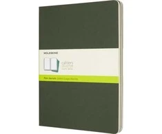 Moleskine Moleskine Labai didelis paprastas užrašų sąsiuvinis mirtų žalios spalvos (3 vnt. rinkinys)