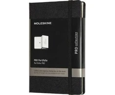 Vizitinių kortelių dėklas Moleskine Pro Portfolio, juodos spalvos