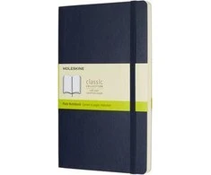 Užrašų knygutė Moleskine Classic 13x21cm, baltais lapais, minkštu viršeliu, mėlynos spalvos